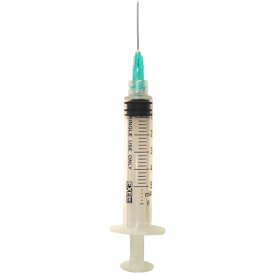 Syringe 5-6cc with Hypodermic Needle ExelInt® 21 .. .  .  